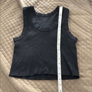 Brandy Melville Gray Ribbed Crop Tank Top
